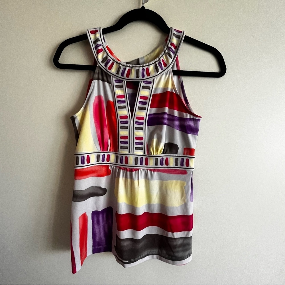 BCBG MAX AZRIA BRUSH STROKE HALTER TOP